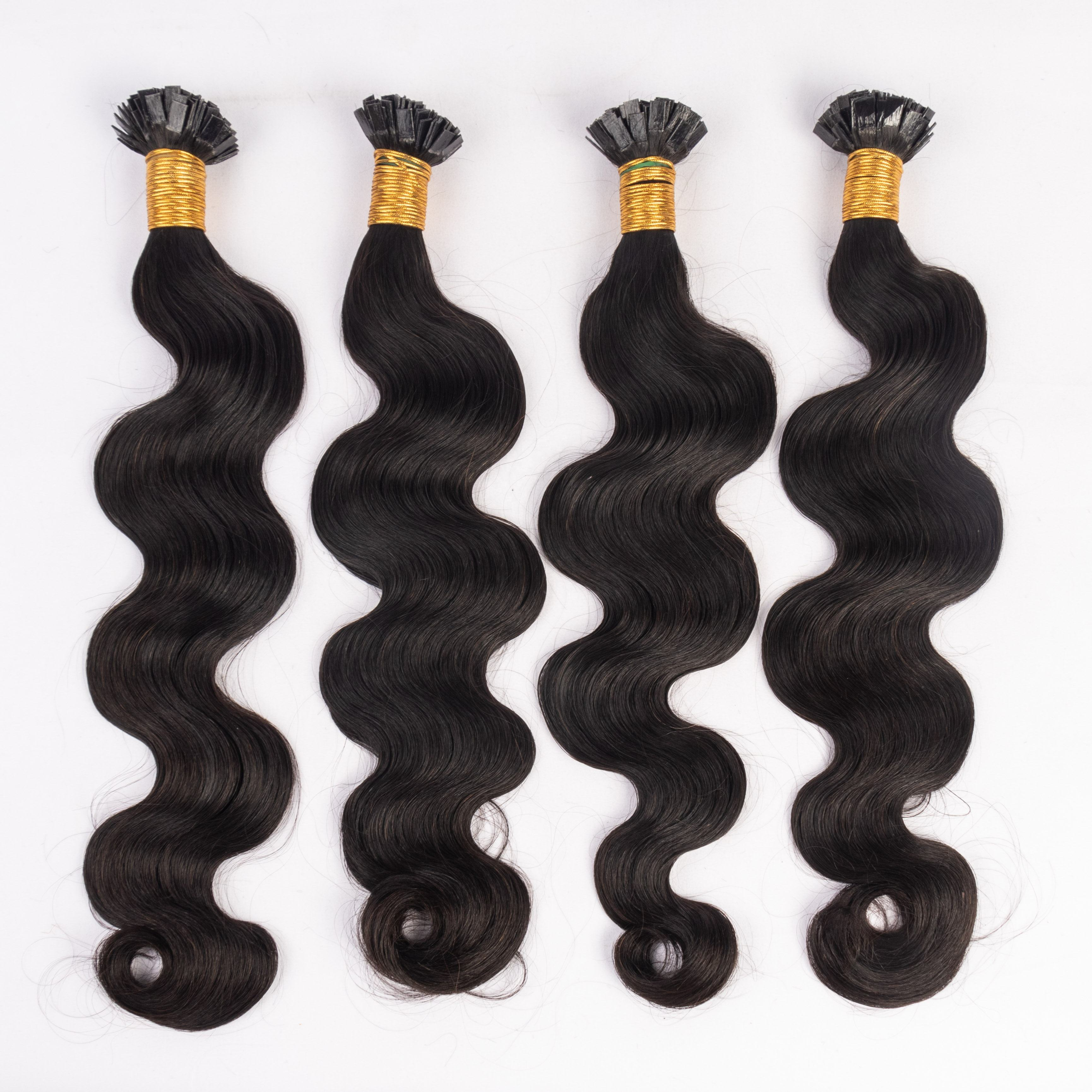 Limited Time 2-Pack Sale🔥 #1B K Tip Body Wave Human Hair Extensions 100g