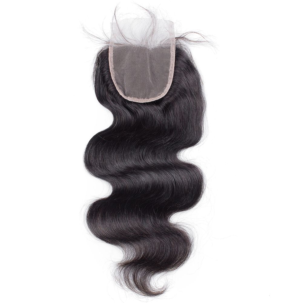 (#1B) Natural Black Human Hair 4x4 Closure 🎯 Free Shipping