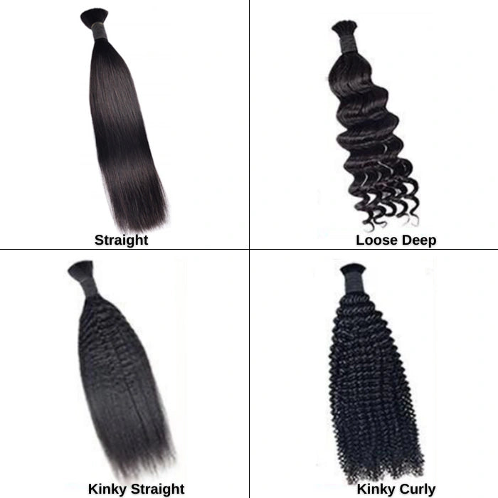 Limited Time 2-Pack Sale 🔥 (#1B) Natural Black Bulk Human Braiding Hair🎯 Free Shipping