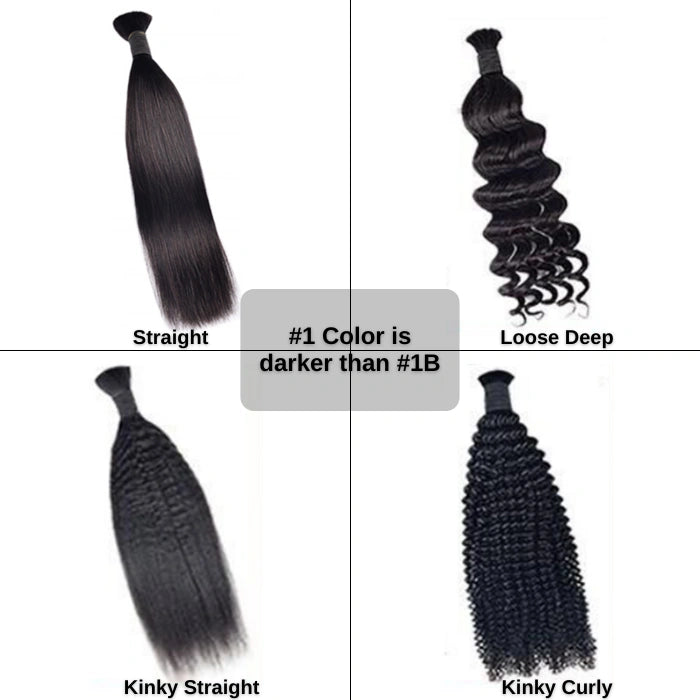 Limited Time 2-Pack Sale 🔥 (#1) Jet Black Bulk Human Braiding Hair🎯 Free Shipping