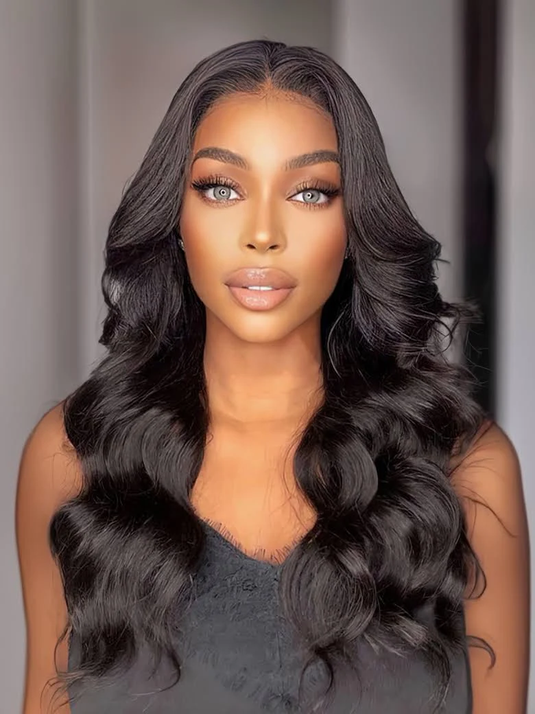 #1B U/V Part Glueless Human Hair Loose Deep Wig 180% Density🎯 Free Shipping