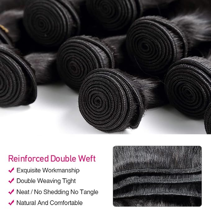 (#1B) Loose Deep Natural Black Human Hair Bundle | 4 PCS🎯 Free Shipping