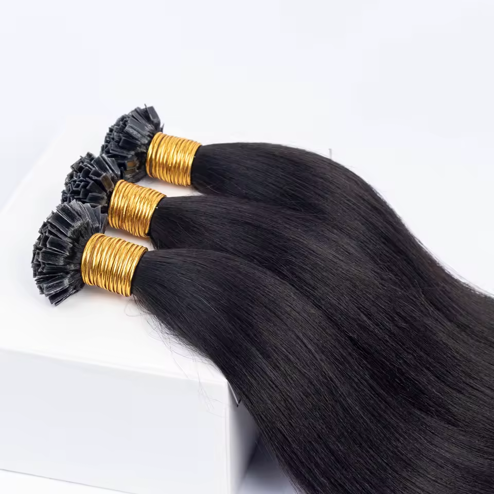 Limited Time 2-Pack Sale🔥#1B K Tip Straight Human Hair Extensions