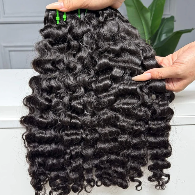 (#1B) Kinky Straight  Natural Black Human Hair Bundle🎯 Free Shipping