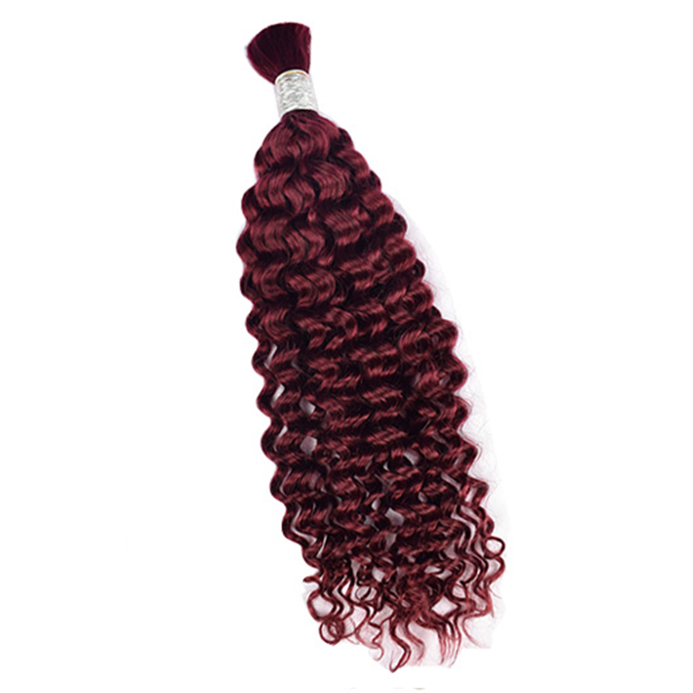 Limited Time 2-Pack Sale 🔥 (#99J) Burgundy Bulk Human Braiding Hair🎯 Free Shipping