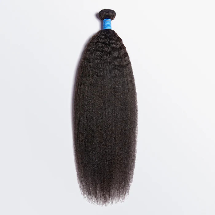 (#1B) Kinky Straight  Natural Black Human Hair Bundle🎯 Free Shipping