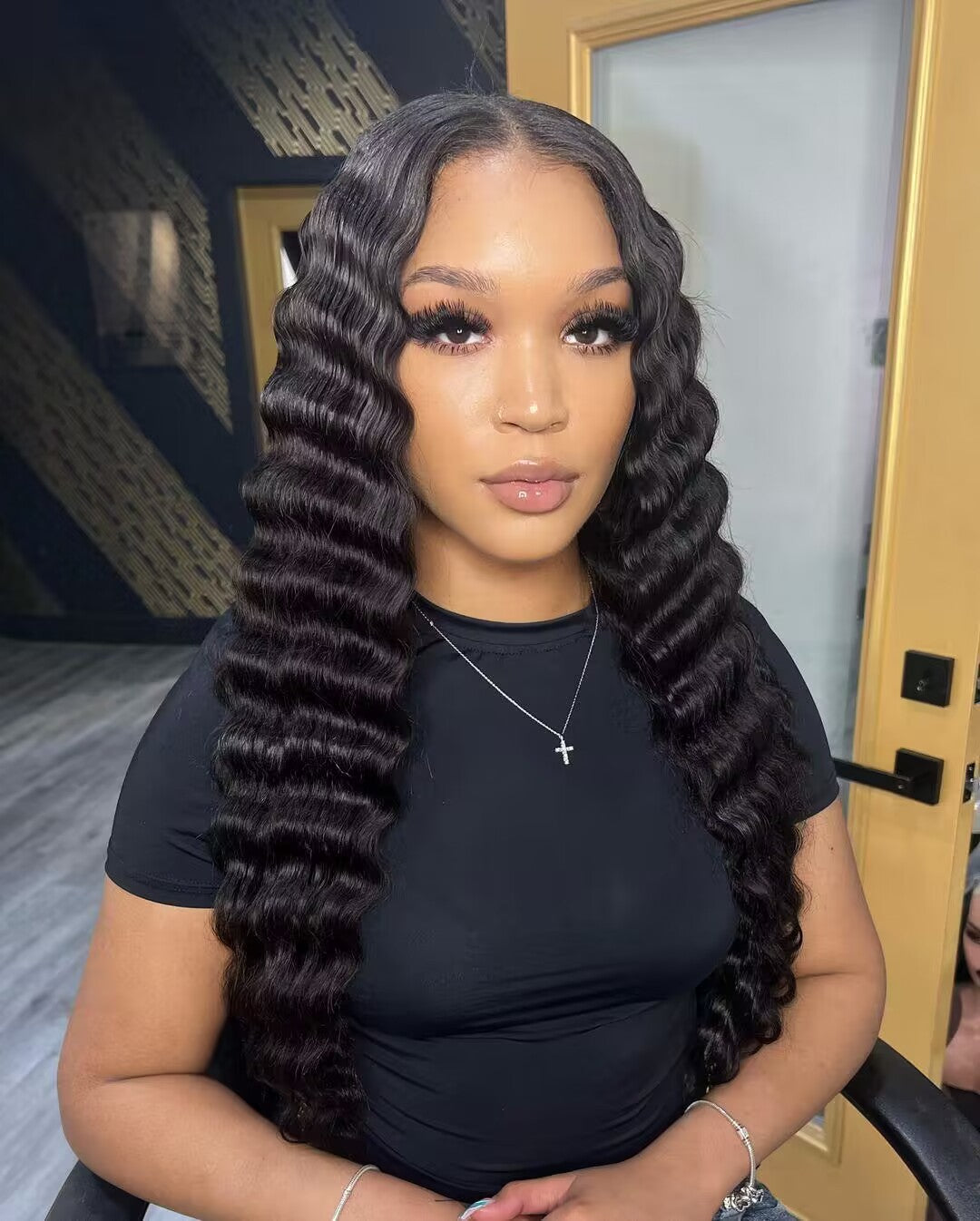(#1B) Natural Black Human Hair 13x4 Frontal Wig🎯 Free Shipping