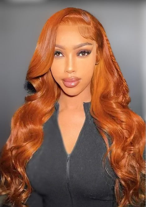 (#350)Ginger Body Wave Human Hair Wig🎯 Free Shipping 🎯 Buy Now Pay Later